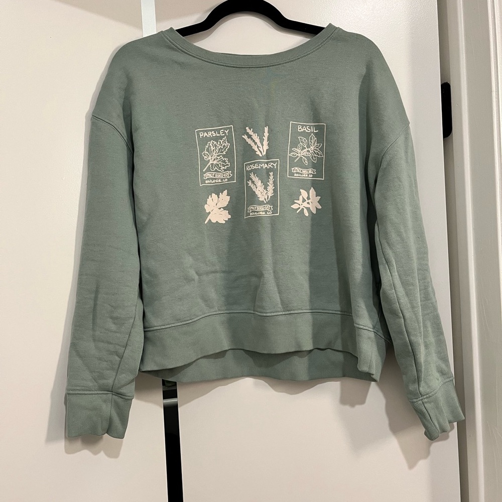 Pact Green Crew Neck Sweater